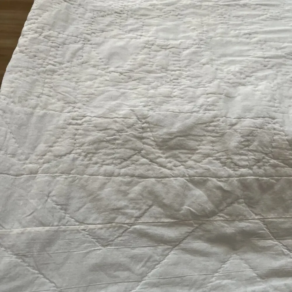 Hand Quilted Star Patchwork Cotton Quilt Bedspread 98